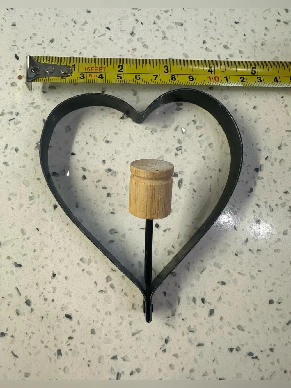 Heart Pancake/Egg Shaper Set with Natural Wood Handles
